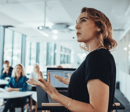 Woman giving a presentation