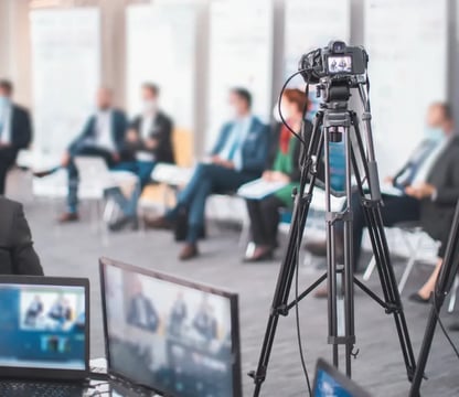 Camera recording a meeting